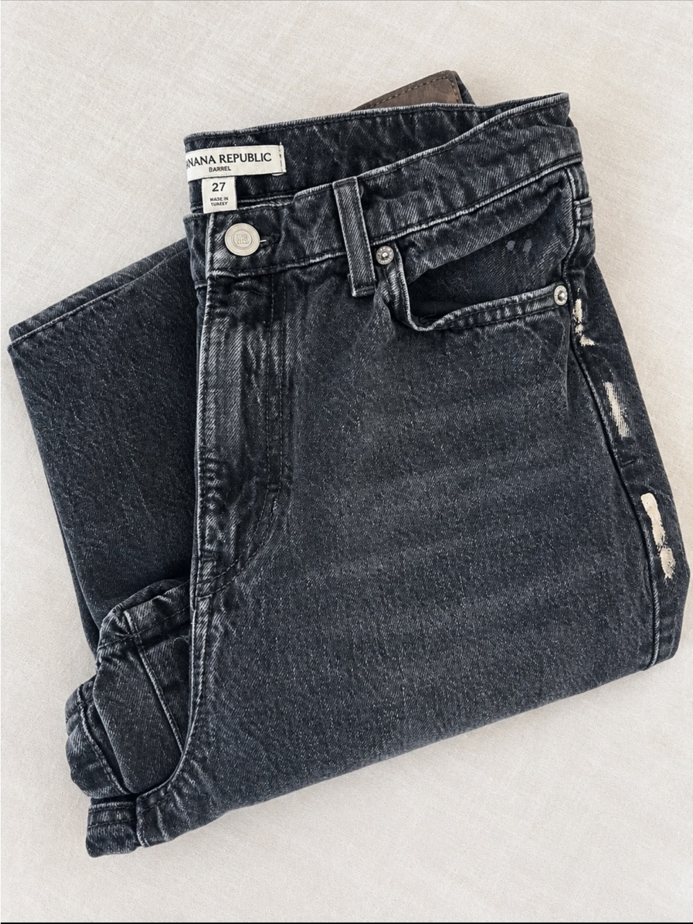 Banana Republic Slim Straight Jeans in Washed Black